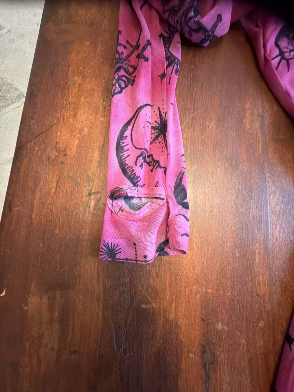 Horoscopez Pink Mesh Long Sleeve Mini Dress Size S - Picture 4 of 4
